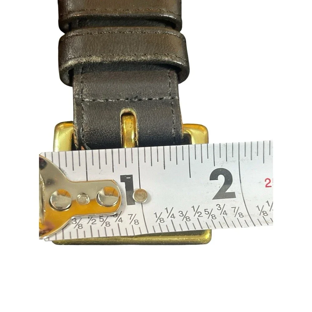 Coach Black Leather Belt Brass Buckle USA Glove Tanned Cowhide Sz 42 105cm